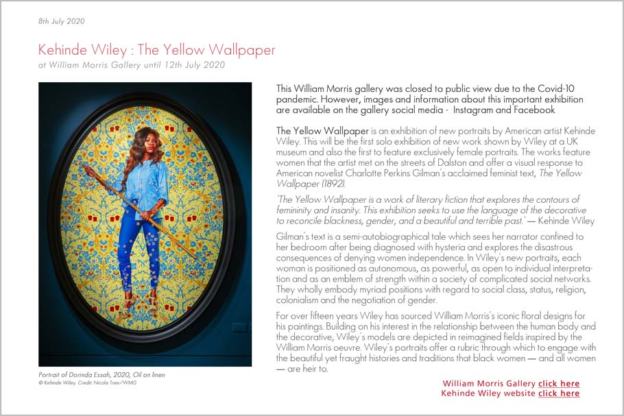 Kehinde Wiley William Morris Gallery